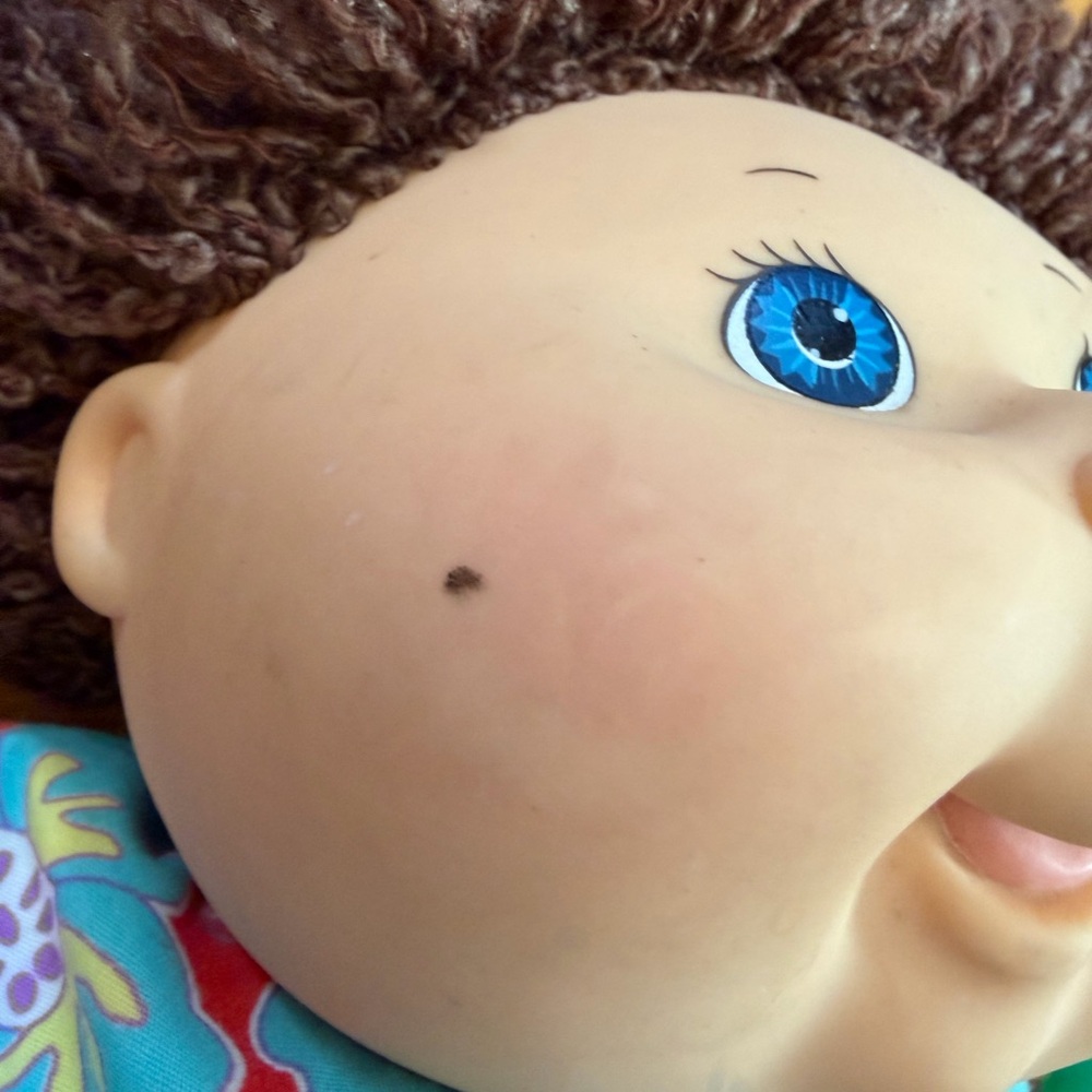 Cabbage Patch Kid 1991 Krinkle Hair Purple Polka Dot Outfit - Picture 3 of 16